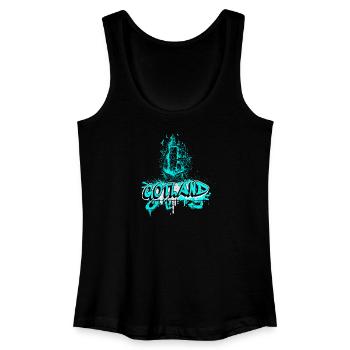Gotland Graffiti Leuchtturm Design - Frauen Bio Tank Top - Schwarz - Vorne