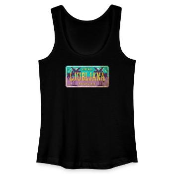 Ljubljana Yugoslavia vintage shield - Women’s Organic Tank Top - black - Front