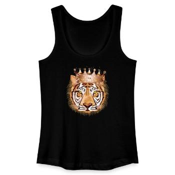 Königstiger mit prächtiger Krone auf dem Haupt - Frauen Bio Tank Top - Schwarz - Vorne