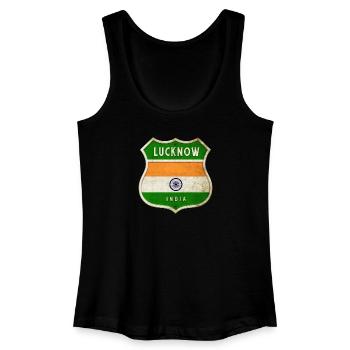 Lucknow Indien Wappen Flaggen Design - Frauen Bio Tank Top - Schwarz - Vorne