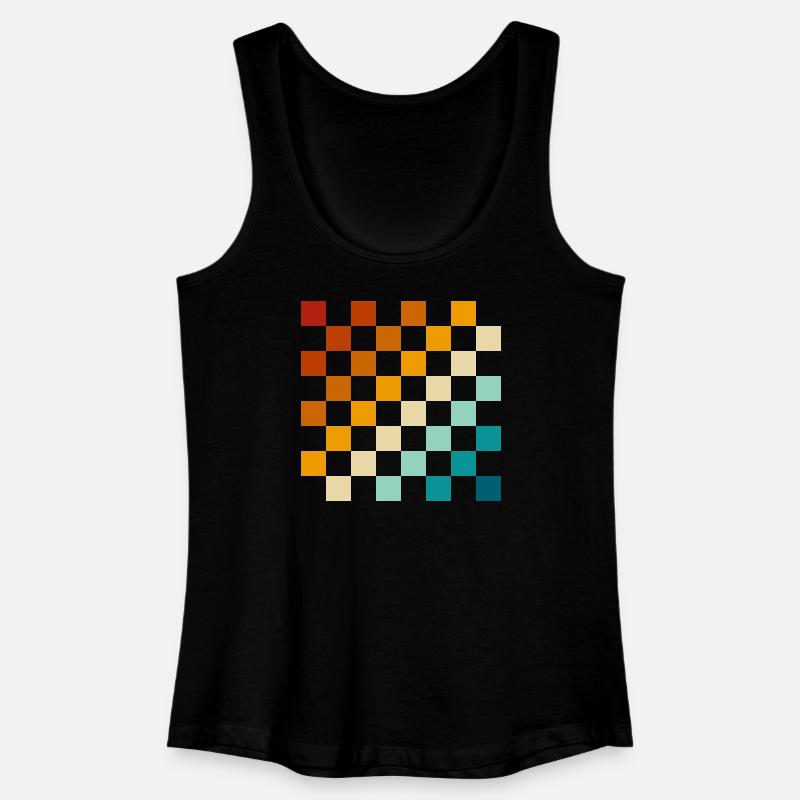 Retro chessboard - Women’s Organic Tank Top - black