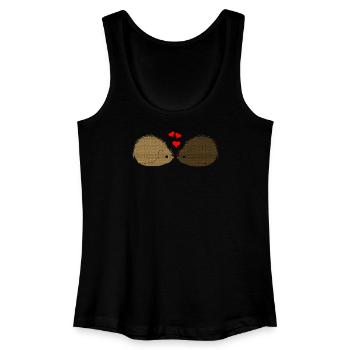 tiermotive valentinstag, Süßes Igelpaar - Frauen Bio Tank Top - Schwarz - Vorne