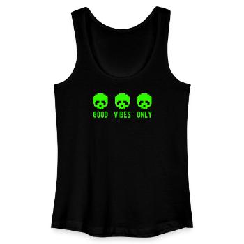 Positive Neon Skull Vibes: Streetwear Rave Skull - Frauen Bio Tank Top - Schwarz - Vorne