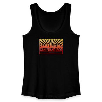 San Francisco Skyline Gradient - Frauen Bio Tank Top - Schwarz - Vorne