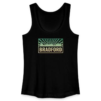 Bradford Skyline Silhouette - Frauen Bio Tank Top - Schwarz - Vorne
