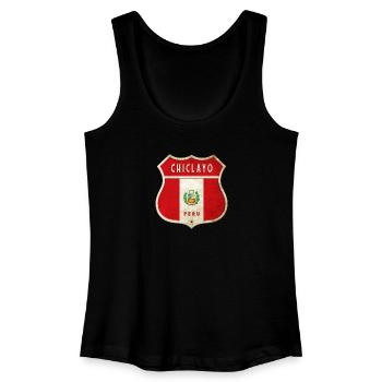 Chiclayo Peru coat of arms flag design - Women’s Organic Tank Top - black - Front