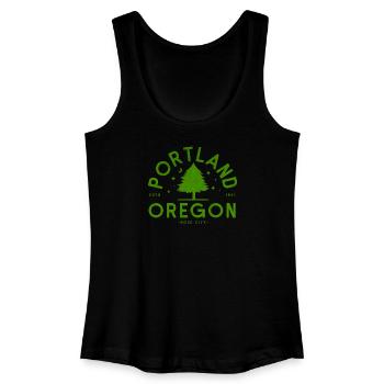 Logo de l’arbre vert de Portland - Débardeur bio Femme - noir - Devant