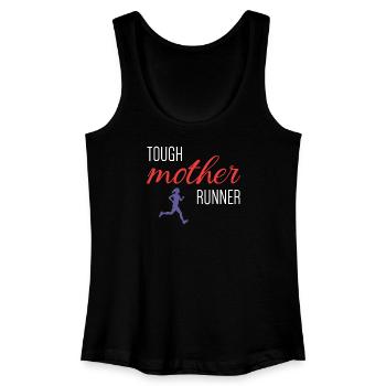 Tough Mother Runner - Frauen Bio Tank Top - Schwarz - Vorne
