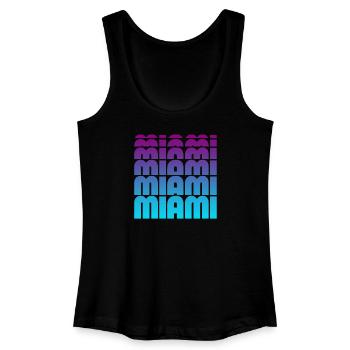 Miami Gradient Grid - Frauen Bio Tank Top - Schwarz - Vorne