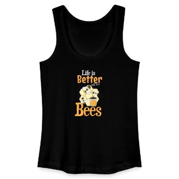 La joie de vivre de l’abeille - Débardeur bio Femme - noir - Devant