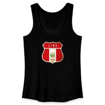 Lima Peru coat of arms flag design - Women’s Organic Tank Top - black - Front