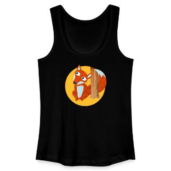 Fuchs Baumstamm Wald Kinderzimmer Comic Tierliebe - Frauen Bio Tank Top - Schwarz - Vorne