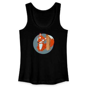 Fuchs Struktur Wald Kinderzimmer Muster Comic  - Frauen Bio Tank Top - Schwarz - Vorne