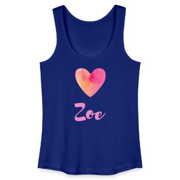 Chemise Zoe Pink Heart Sweet Girl Name - Débardeur bio Femme - bleu roi - Devant