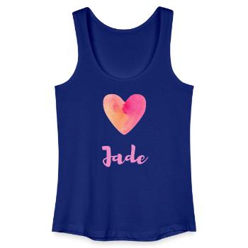 Jade Rosa Herz Süßes Mädchen Namensshirt - Frauen Bio Tank Top - Königsblau - Vorne