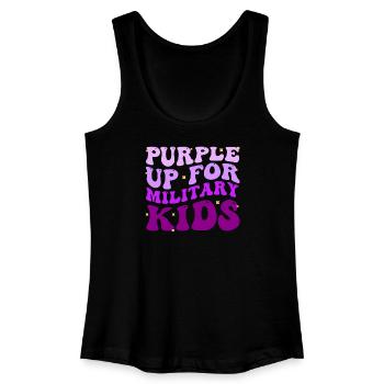 Groovy Purple Up For Military Child Month The Mili - Women’s Organic Tank Top - black - Front