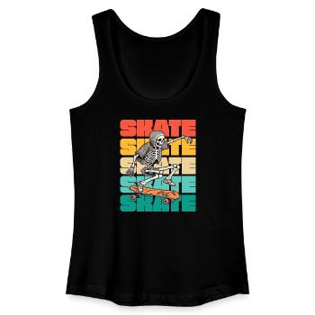 Skateboarding Coole Skateboarder Skelett Bunt - Frauen Bio Tank Top - Schwarz - Vorne