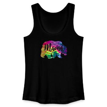 Mama Bear Tie Dye Batik Bear - Women’s Organic Tank Top - black - Front