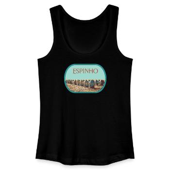 Plage d'Espinho au Portugal illustration originale - Débardeur bio Femme - noir - Devant