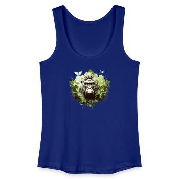 Gorille Jungle Émeraude - Débardeur bio Femme - bleu roi - Devant
