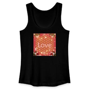Blume des Lebens Liebe Weihnachten Geschenke - Frauen Bio Tank Top - Schwarz - Vorne