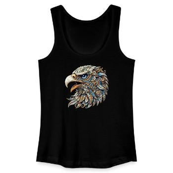 Eagle decorated with Mandalas - Women’s Organic Tank Top - black - Front