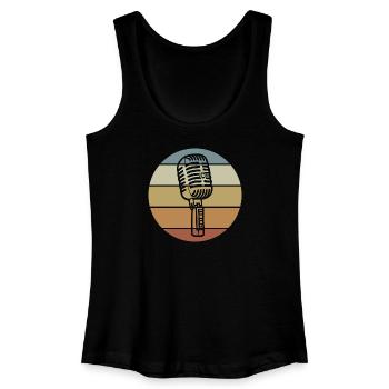 Retro Microphone - Frauen Bio Tank Top - Schwarz - Vorne