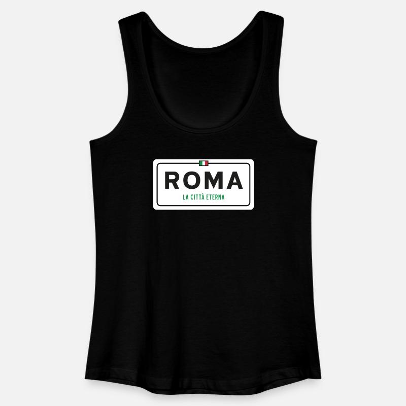 Rom Ortsschild - Frauen Bio Tank Top - Schwarz
