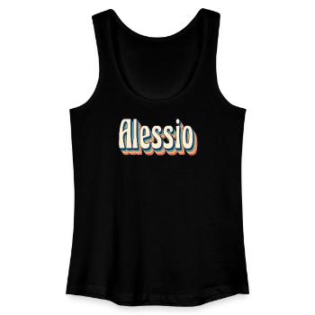 Alessio Retro Vintage T-Shirt T-Shirt Geschenk - Frauen Bio Tank Top - Schwarz - Vorne