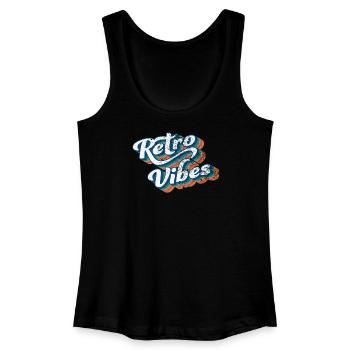 Retro Vibes: Elegant Vintage Font Art - Women’s Organic Tank Top - black - Front
