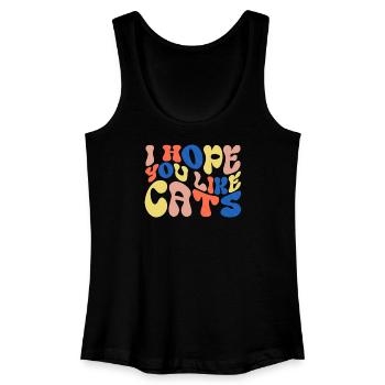 Ich hoffe, du magst Katzen - Frauen Bio Tank Top - Schwarz - Vorne