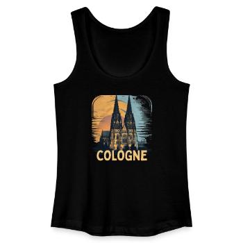 Kölner Dom Cologne Vintage Silhouette Köln Skyline - Frauen Bio Tank Top - Schwarz - Vorne