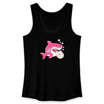 Donut und Hai - Frauen Bio Tank Top - Schwarz - Vorne