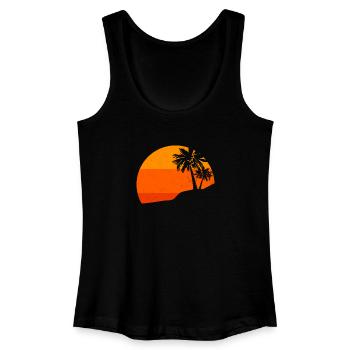 Sunset Palm Trees Retro Tropical Vibes - Women’s Organic Tank Top - black - Front
