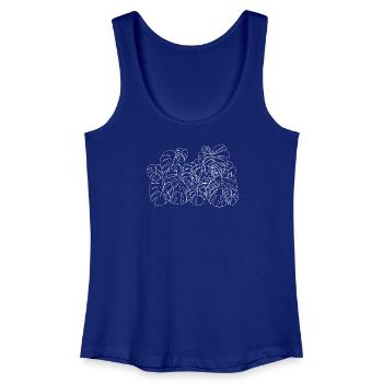 Monstera Tropische Blätter - Frauen Bio Tank Top - Königsblau - Vorne