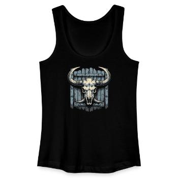 Bison-Schädel - Frauen Bio Tank Top - Schwarz - Vorne