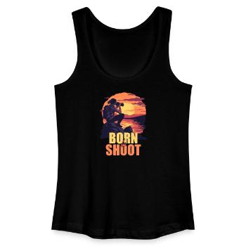 Born to shoot - Frauen Bio Tank Top - Schwarz - Vorne