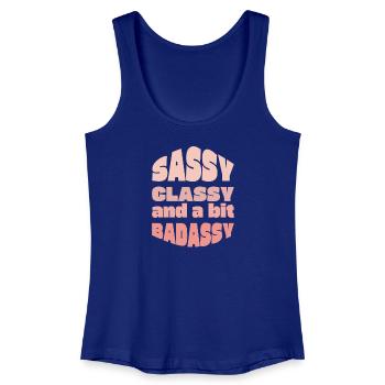 Sassy Classy Badass Typography Tee - Women’s Organic Tank Top - royal blue - Front