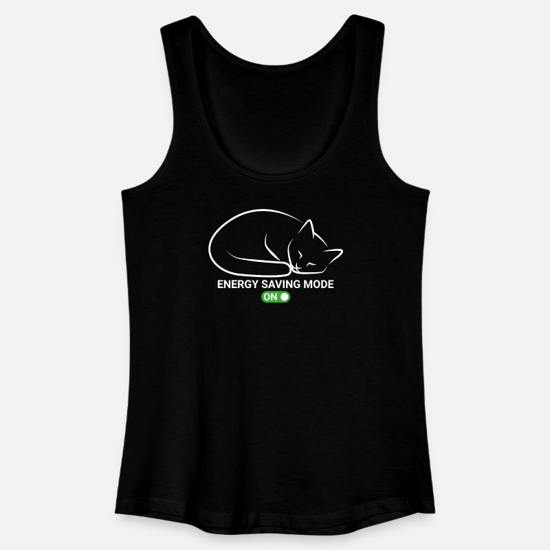 Cat in power saving mode - Women’s Organic Tank Top - black