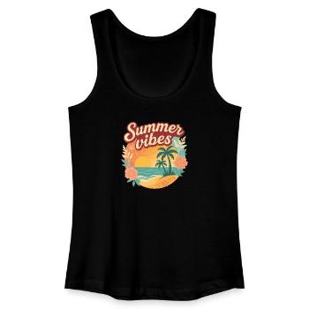 Summer Vibes,Chemise d’été - Débardeur bio Femme - noir - Devant