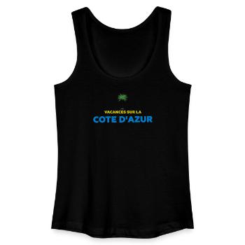 Vacances sur la côte d'azur - Débardeur bio Femme - noir - Devant