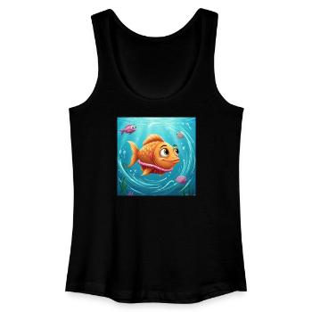 Playful goldfish in colorful water - Women’s Organic Tank Top - black - Front