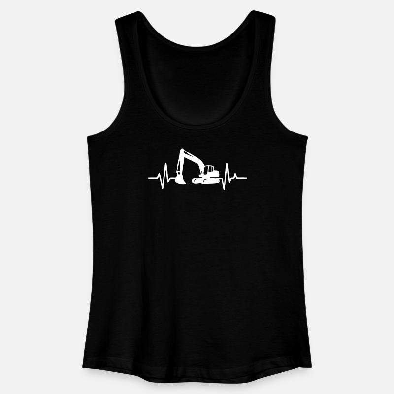 Construction Excavator Silhouette Design - Women’s Organic Tank Top - black
