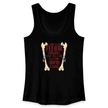 Beinbruch Gebrochener Oberschenkel - Frauen Bio Tank Top - Schwarz - Vorne