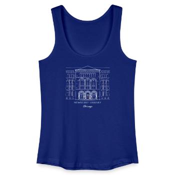 Historisches Chicago Bibliotheksdesign - Frauen Bio Tank Top - Königsblau - Vorne
