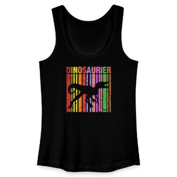 Silhouette de dinosaure avec détails de couleur - Débardeur bio Femme - noir - Devant
