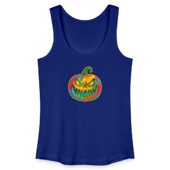 Regenbogen Kürbis Grinsen - Frauen Bio Tank Top - Königsblau - Vorne