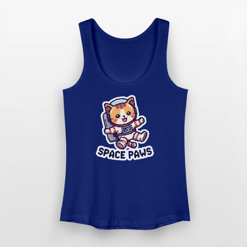 Space Paws – Chat pixel dans l’espace Débardeur bio Femme