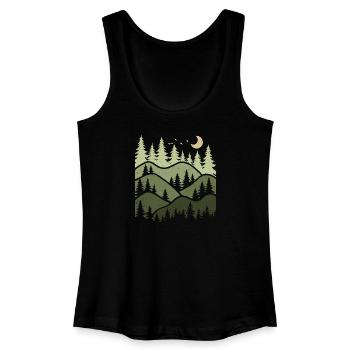 Wald Landschaft Natur Bäume Naturliebhaber - Frauen Bio Tank Top - Schwarz - Vorne