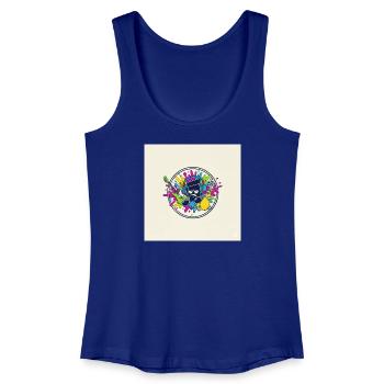 Buntes Cartoon-Musik-Logo - Frauen Bio Tank Top - Königsblau - Vorne
